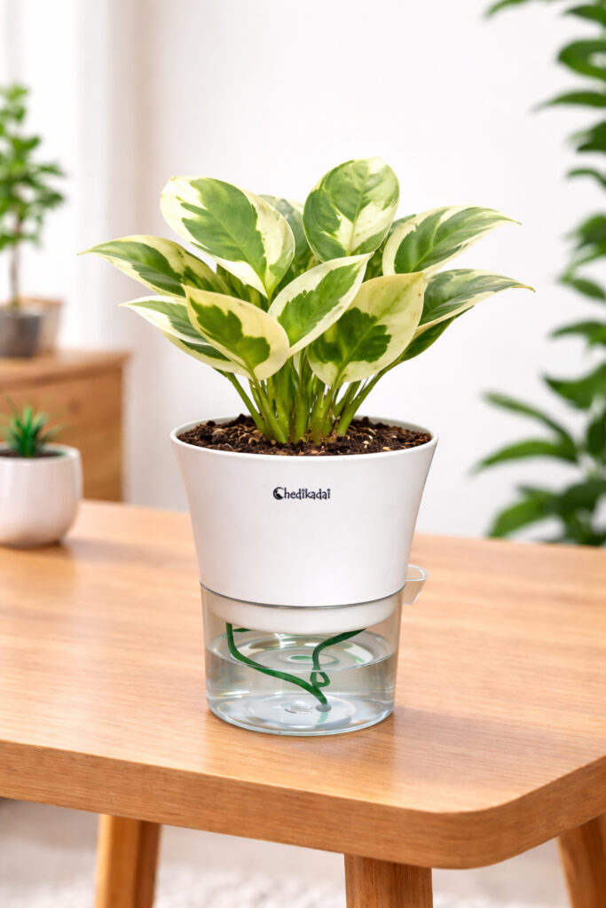 Money plant white and green N’joy + self watering